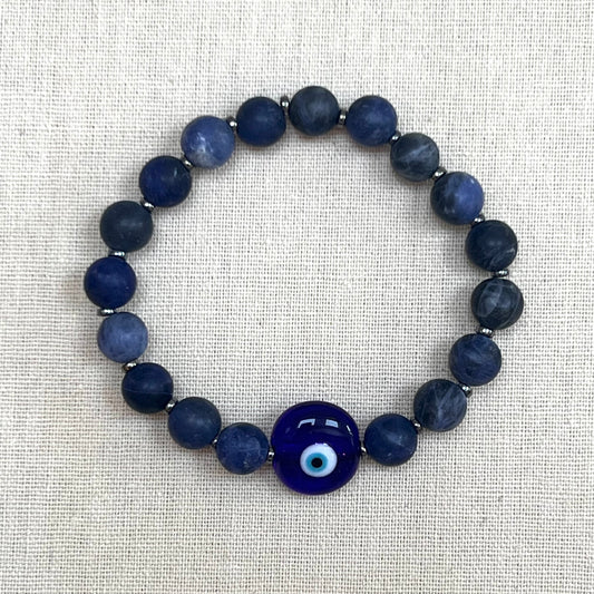 Men’s Evil Eye Bracelet - Sodalite (Navy)