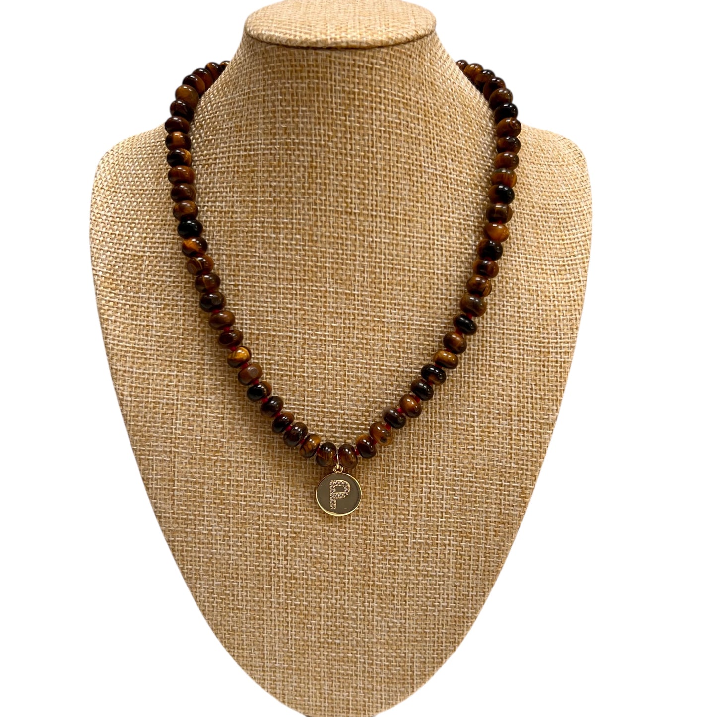 Hailey Necklace - Hand knotted with Initial Charm