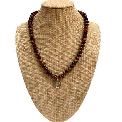 Hailey Necklace - Hand knotted with Initial Charm