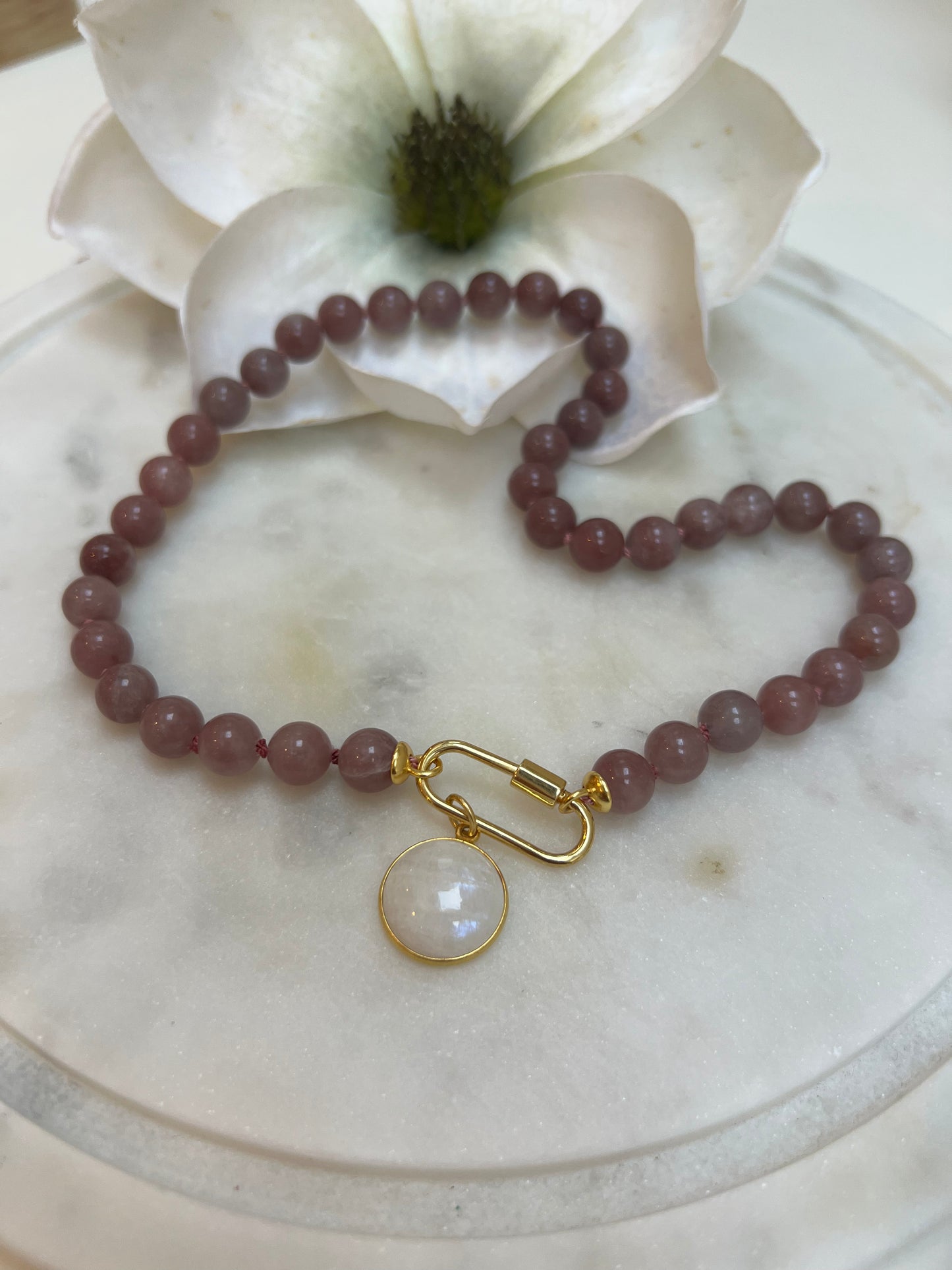 Ana Maria Strawberry Quartz Gemstone Necklace