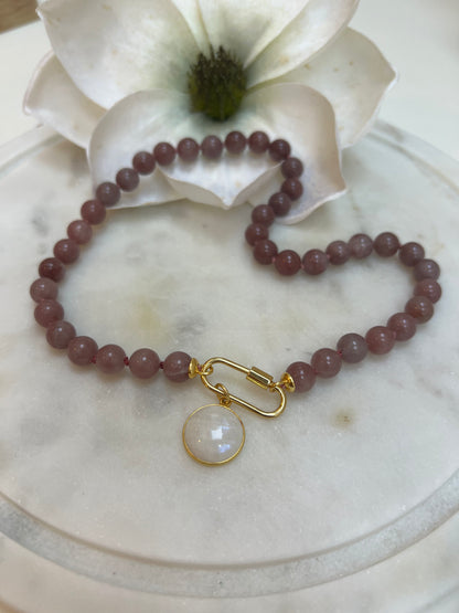 Ana Maria Strawberry Quartz Gemstone Necklace