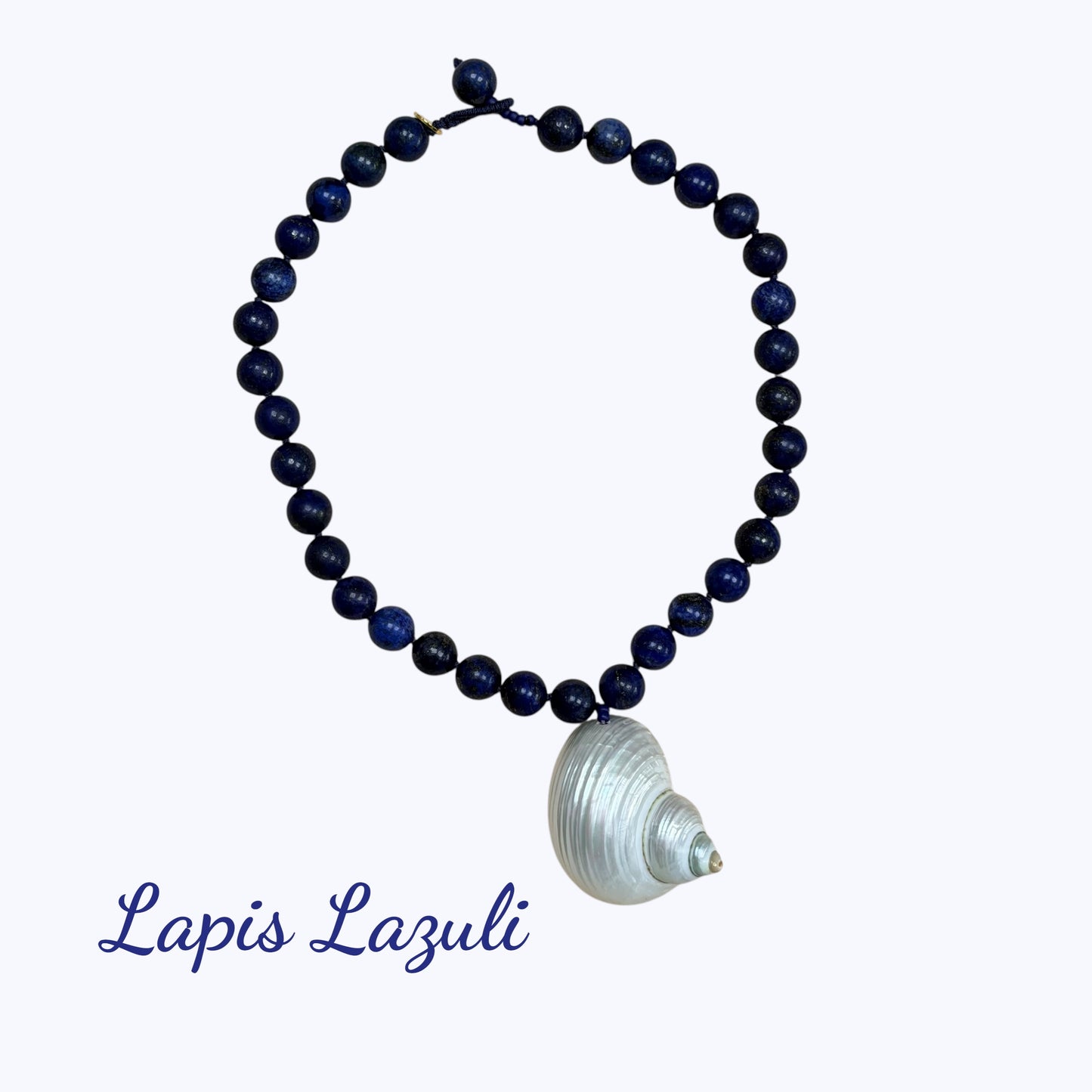 ALBA Chunky Beaded Necklace with Shell Pendant