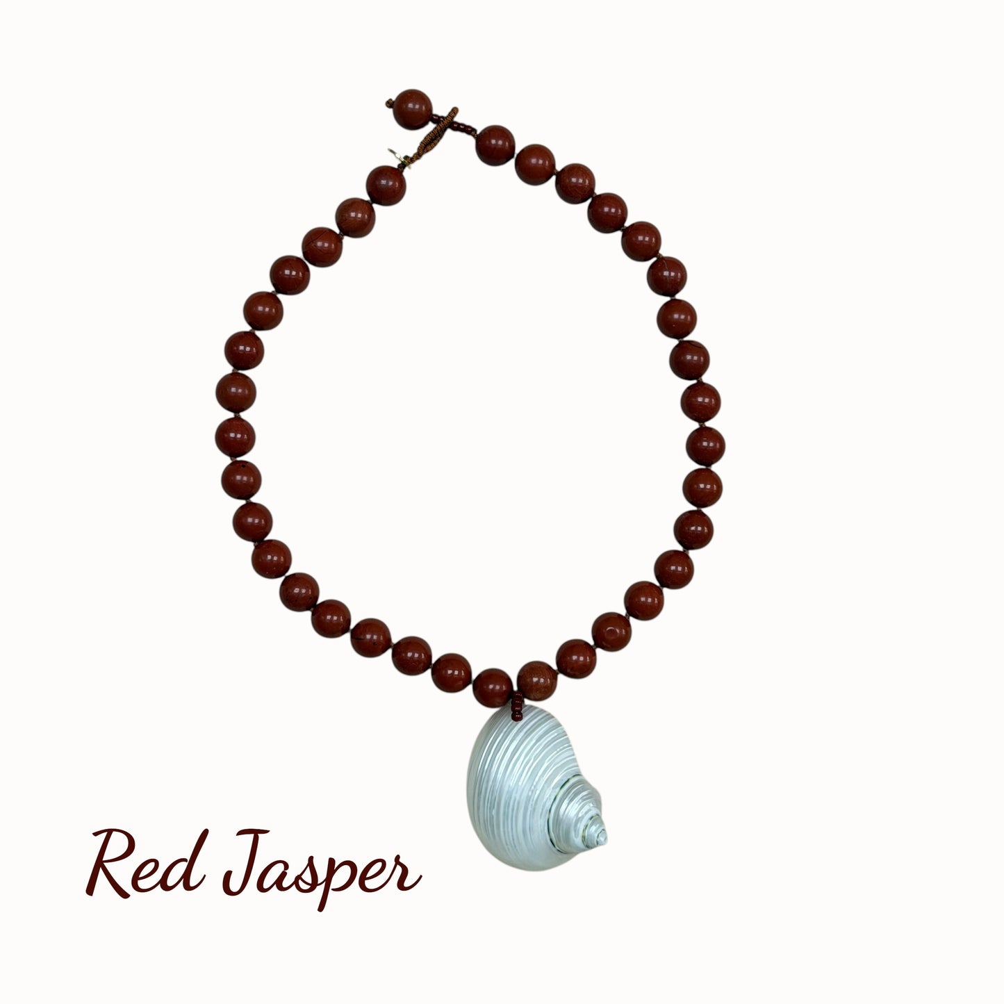 ALBA Chunky Beaded Necklace with Shell Pendant