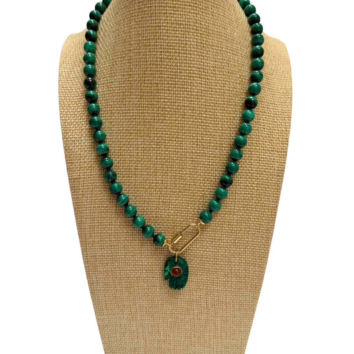 Ana María Malachite Beaded Necklace  - Transformation