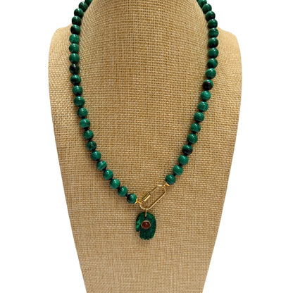Ana María Malachite Beaded Necklace  - Transformation