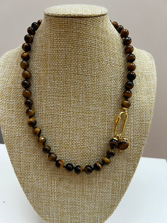 Coco (Puffs) Necklace - Tigers Eye