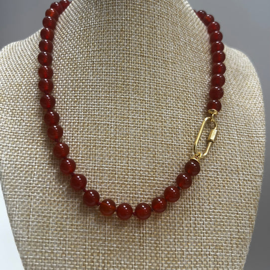 Coco (Puffs) Necklace -  Carnelian (Red)