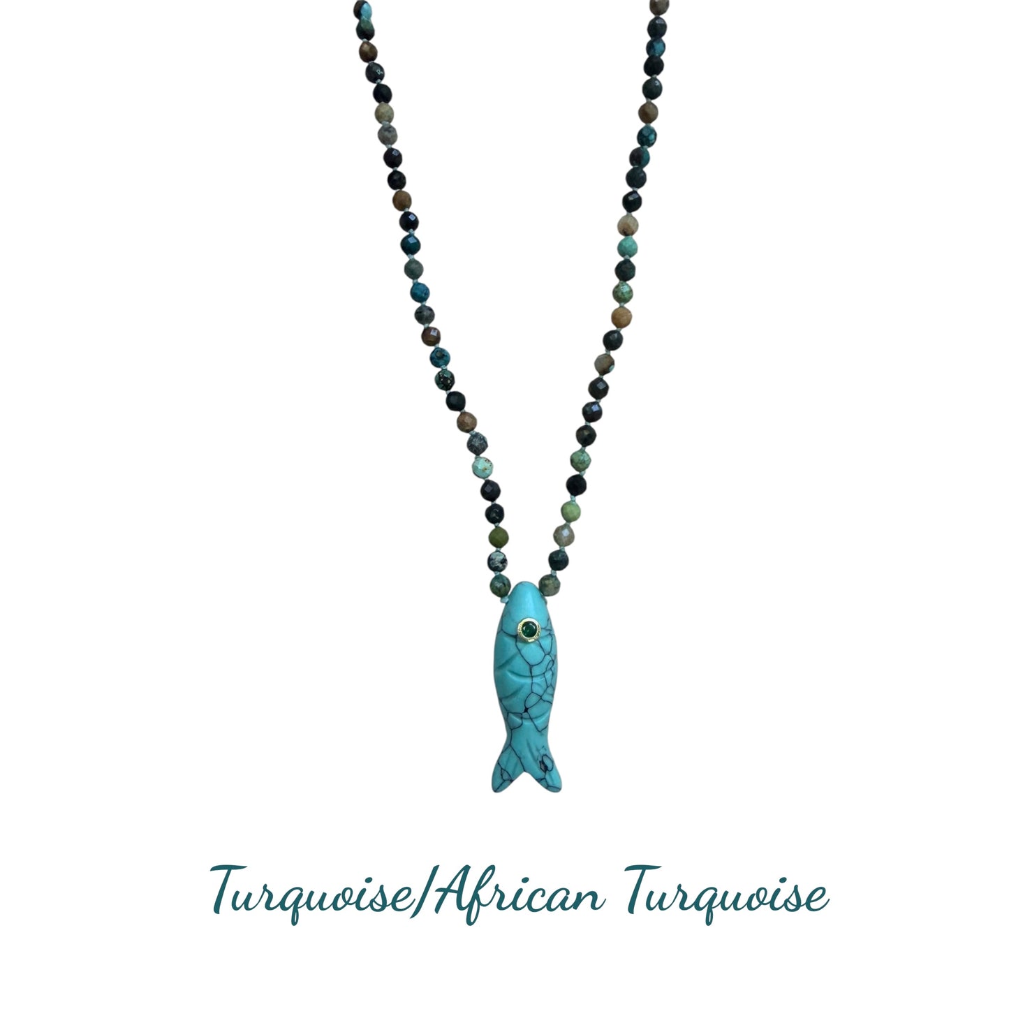 FAITH Beaded Fish Pendant Necklace - Prosperity & Abundance