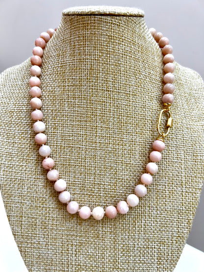 Coco (Puffs) Necklace -  Pink Opals