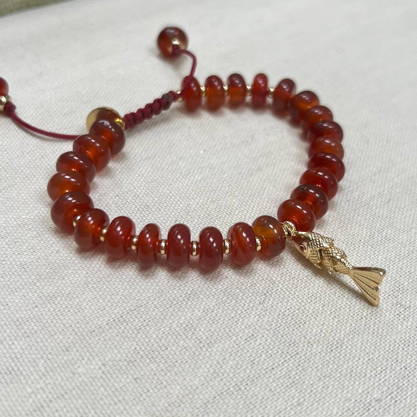 Coco (Puffs) Necklace -  Carnelian (Red)