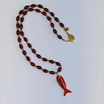 IZZY Beaded Fish Necklace
