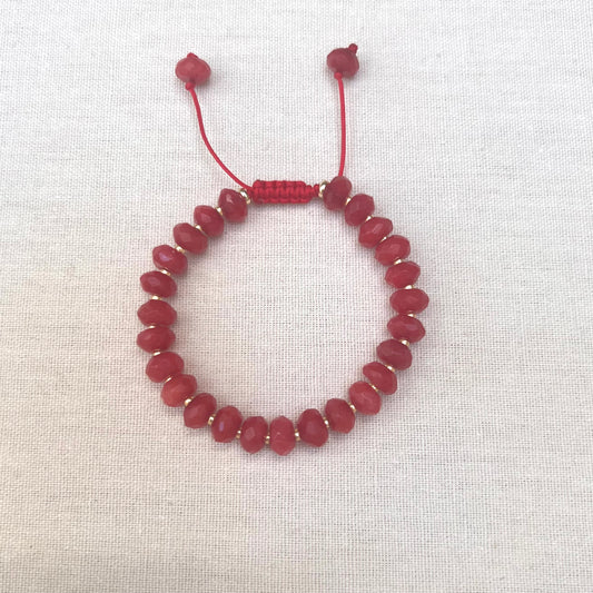 Rider Red Chalcedony Gemstone Bracelet