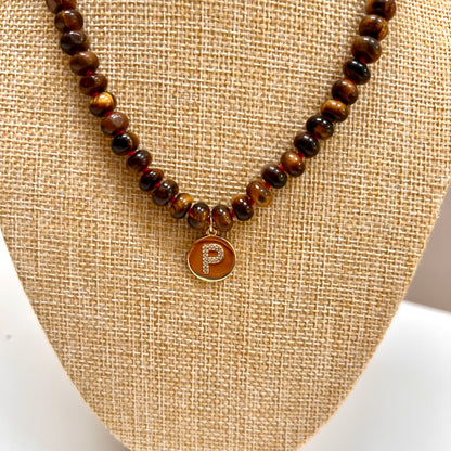 Hailey Necklace - Hand knotted with Initial Charm
