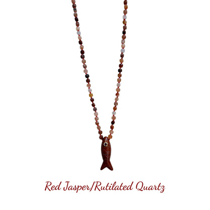 FAITH Beaded Fish Pendant Necklace - Prosperity & Abundance