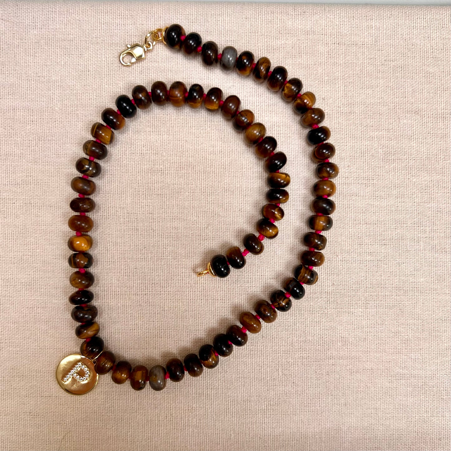 Hailey Necklace - Hand knotted with Initial Charm
