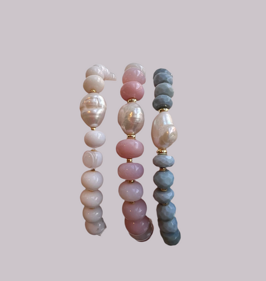 Nova Bracelet - White Opals and Pearl