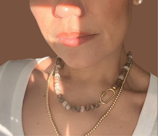 Ana-Maria Mocha Moonstone Gemstone Necklace