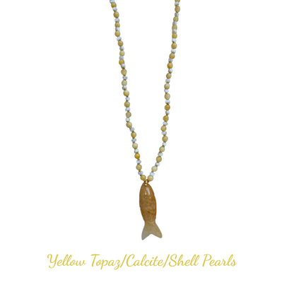 FAITH Beaded Fish Pendant Necklace - Prosperity & Abundance