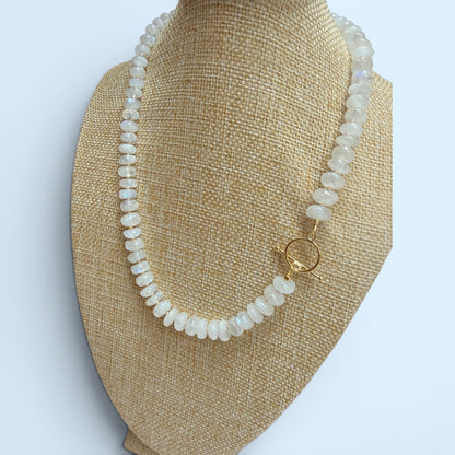 Kelly Moonstone Beaded Necklace - Intuition and Feminine Energy