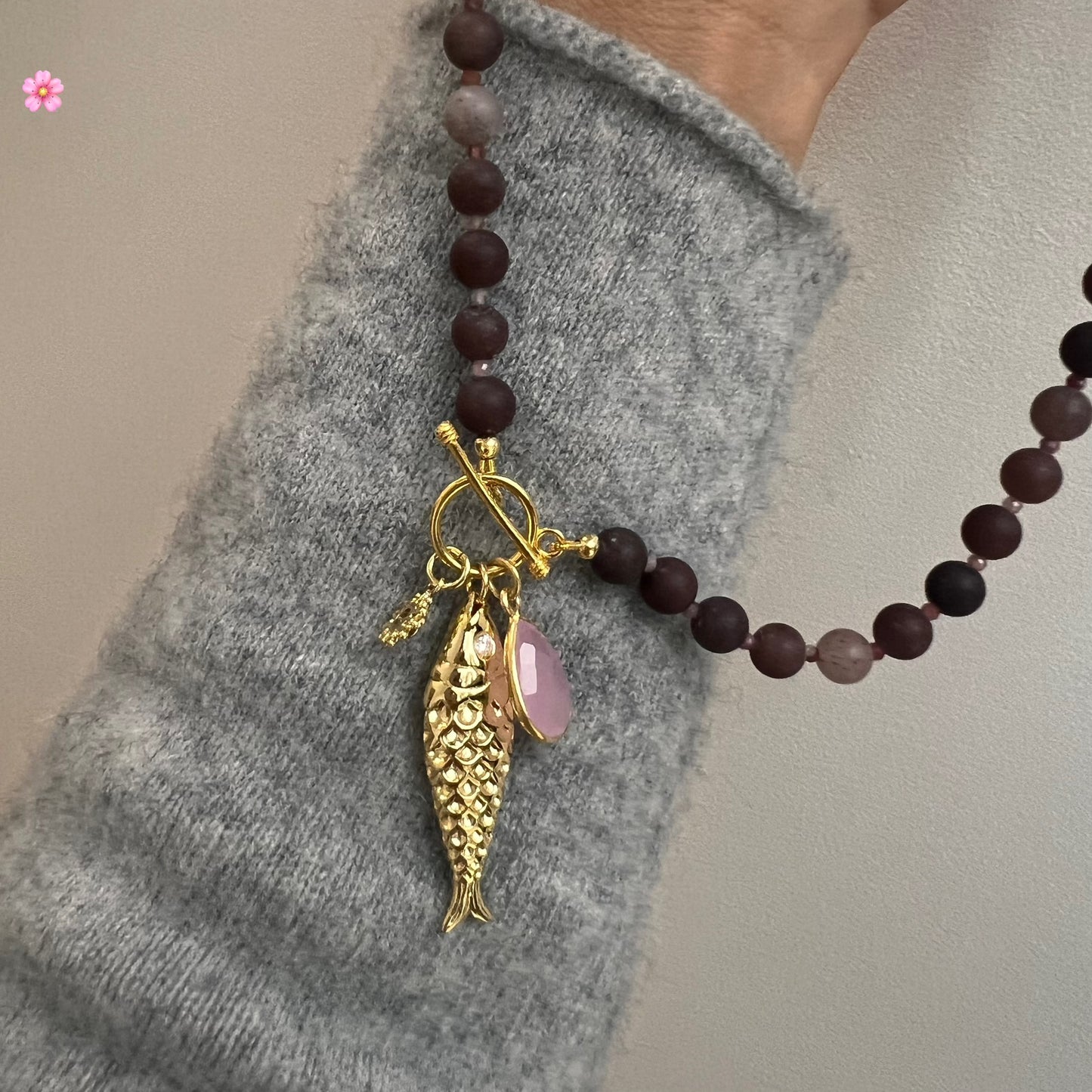 Brown Aventurine Charm Necklace - Earthy & Calm