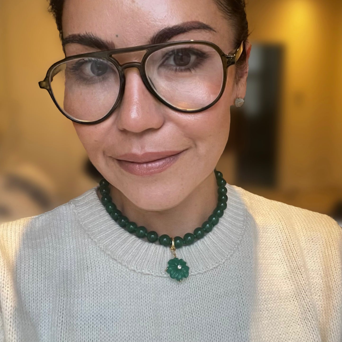 Coco Green Onyx Choker - Strength & Discipline