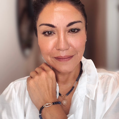 Ombre Sapphire Necklace with Heart Charm