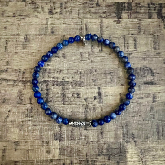 Men’s Lapis Lazuli Bracelet - Fish Charm