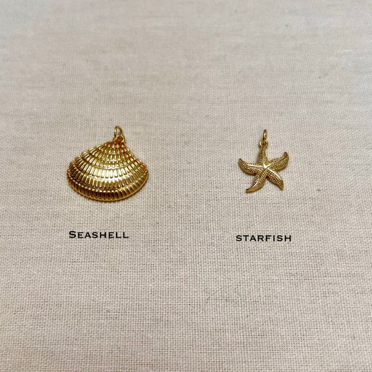Gold Seashell & Starfish Charms