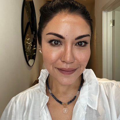 Ombre Sapphire Necklace with Heart Charm