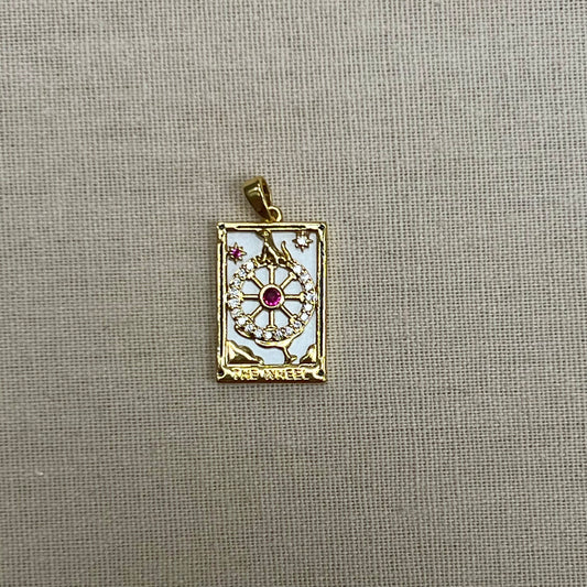 Fortune Tarot Card Charm (White)