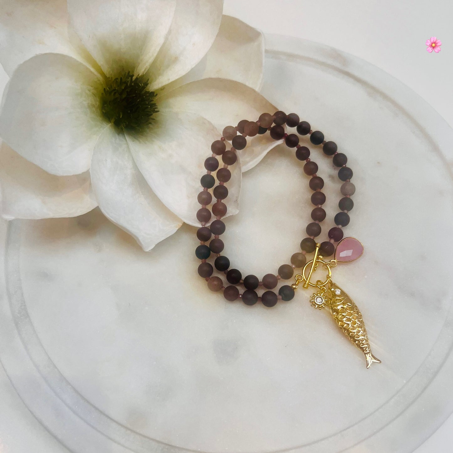 Brown Aventurine Charm Necklace - Earthy & Calm