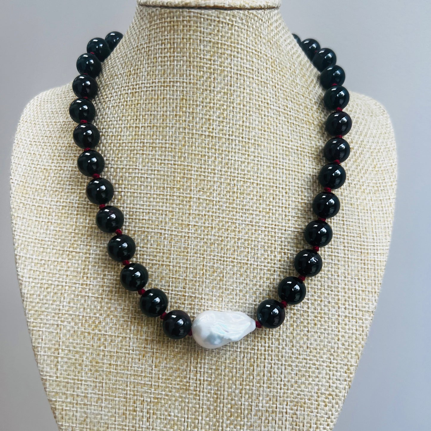 Garnet & Pearl Choker:  Courage & Confidence