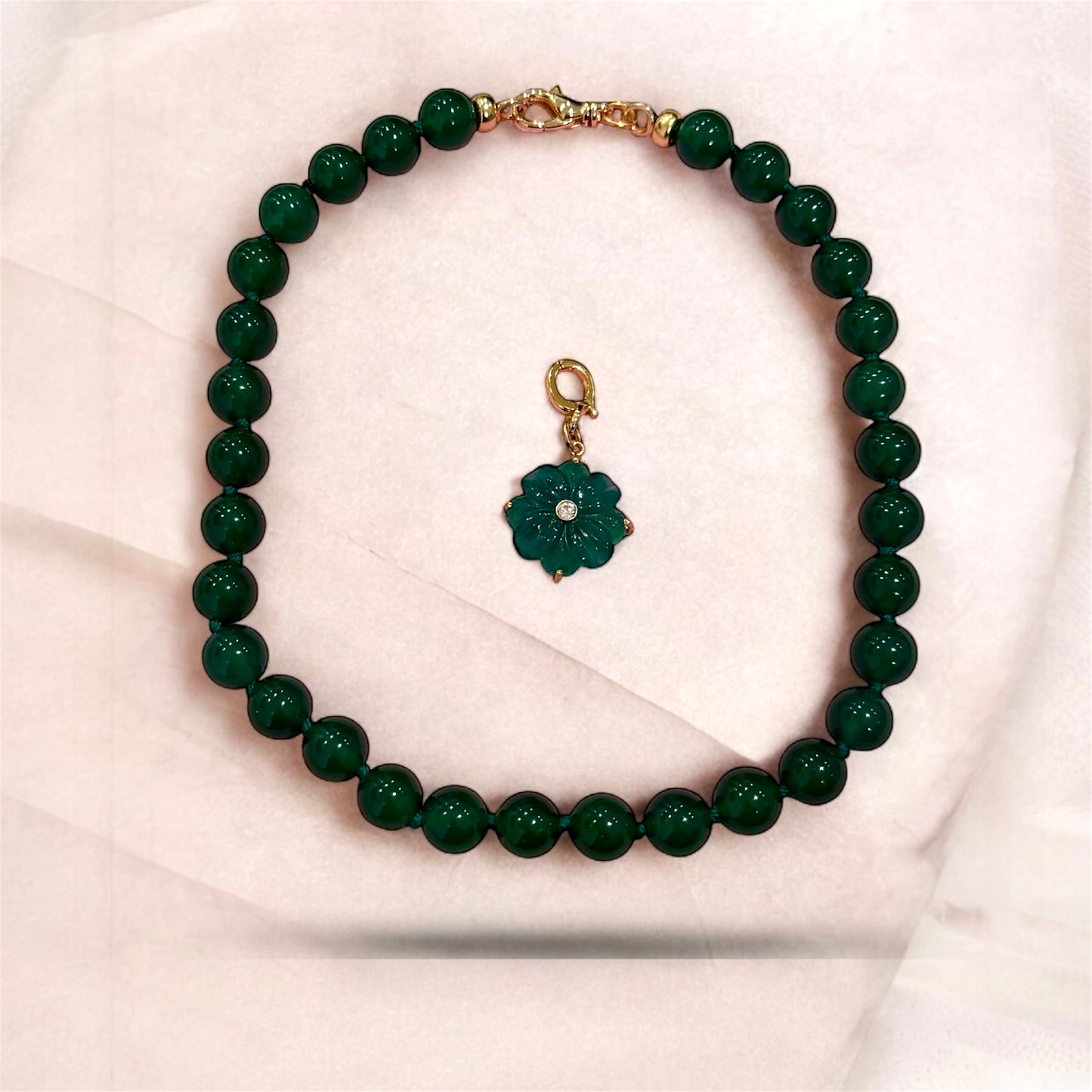 Coco Green Onyx Choker - Strength & Discipline
