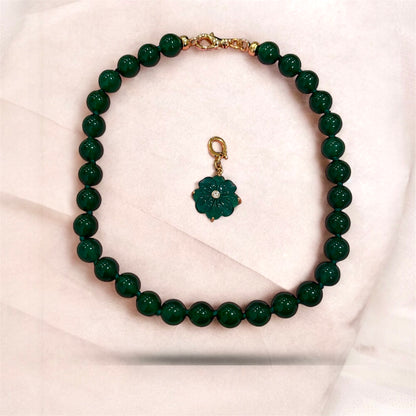 Coco Green Onyx Choker - Strength & Discipline