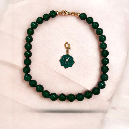 Coco Green Onyx Choker - Strength & Discipline