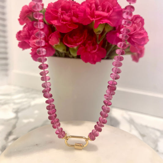 Ana-Maria Hot Pink Topaz Necklace