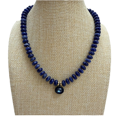 Aerin Necklace - Sodalite (Dark Blue) Pendant Necklace