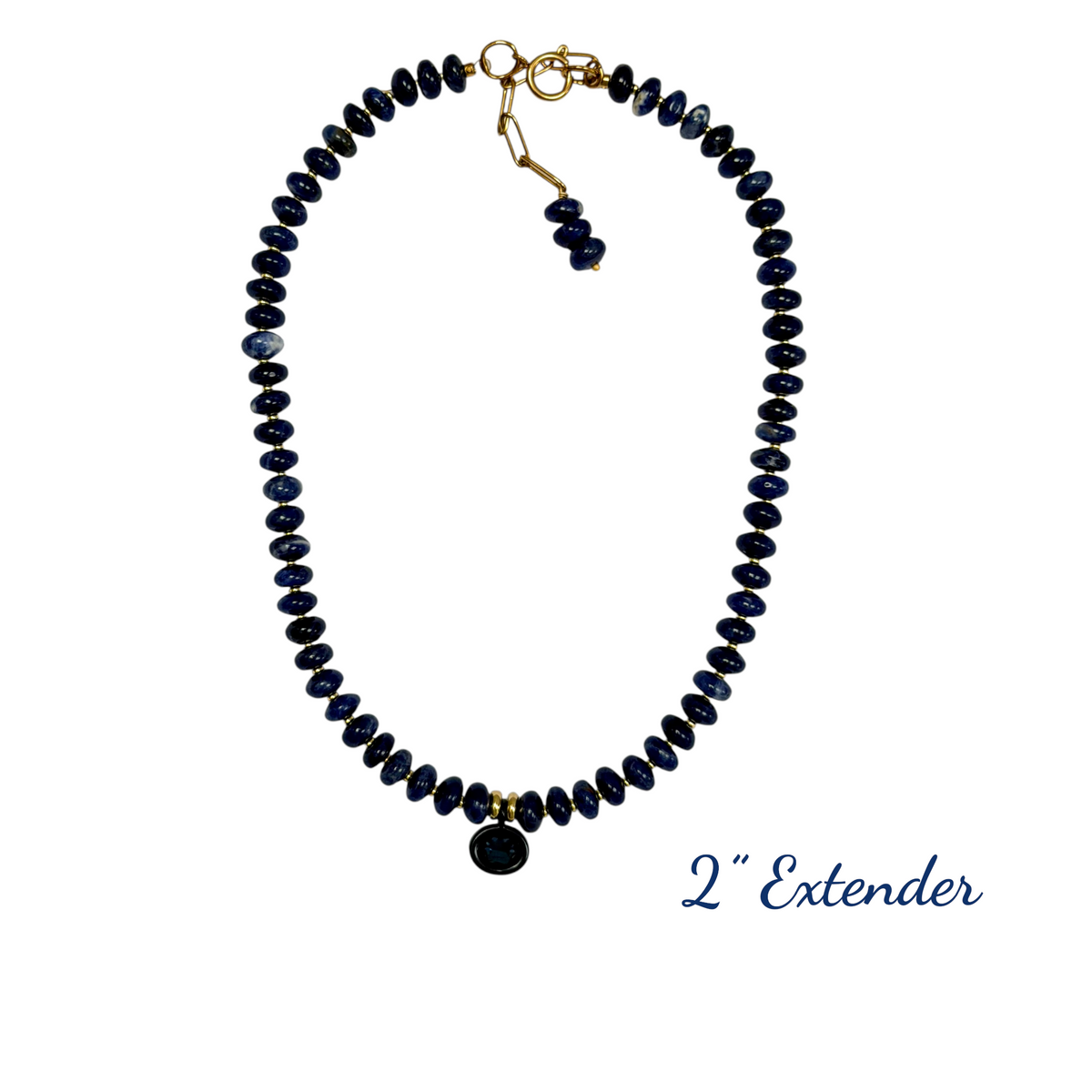 Aerin Necklace - Sodalite (Dark Blue) Pendant Necklace