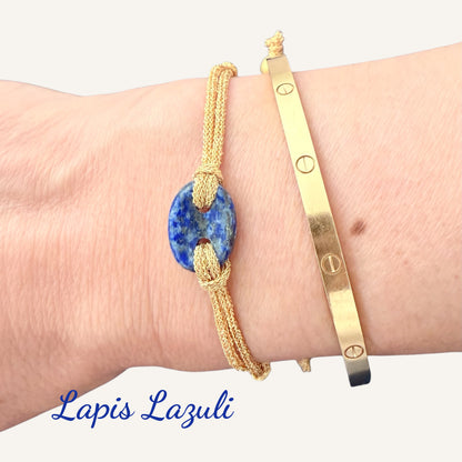 GEMMA Bean Gemstone Cord Bracelet - Energy