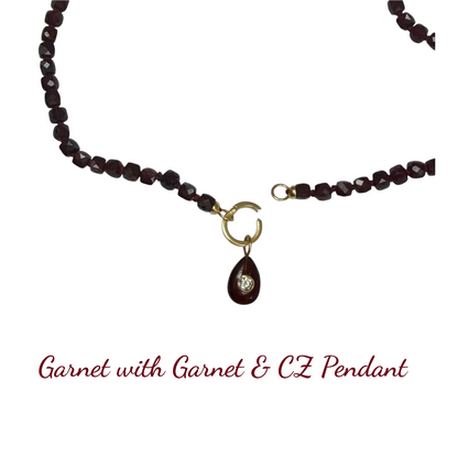 The Sweetie - Garnet Necklace with Pendant
