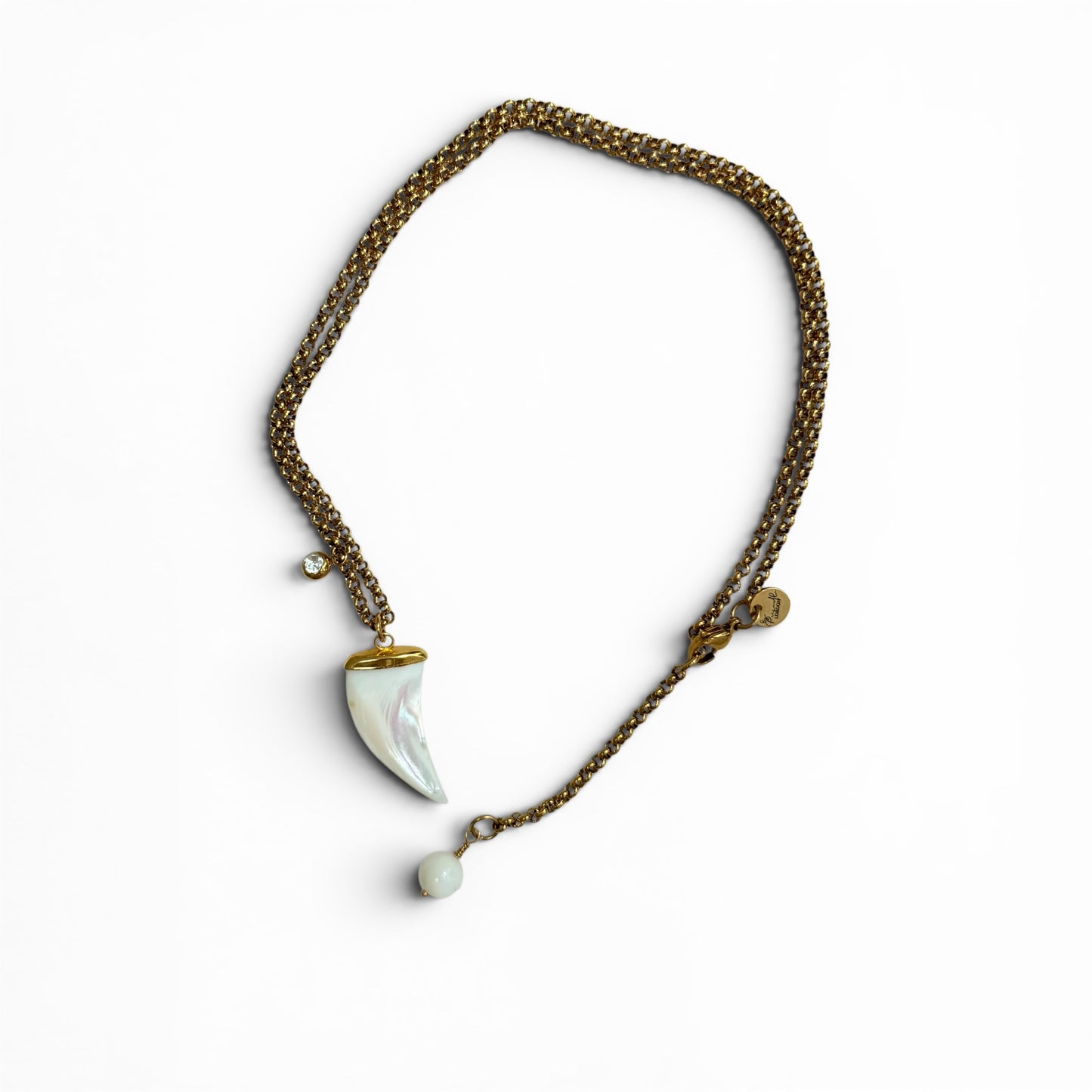 Women’s Tusk Pendant Gold Necklace