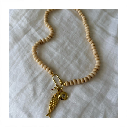 Ana-Maria Cream Jasper Necklace with Charms