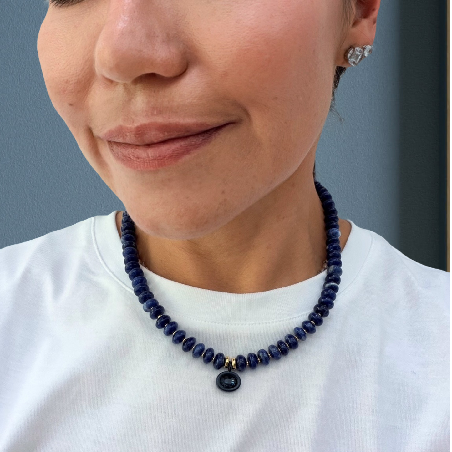 Aerin Necklace - Sodalite (Dark Blue) Pendant Necklace
