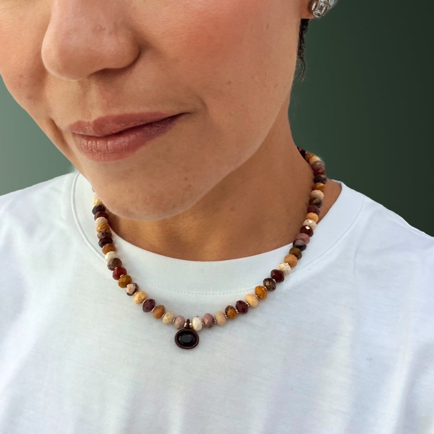 Aerin Necklace - Australian Jasper (Mookite) Pendant Necklace