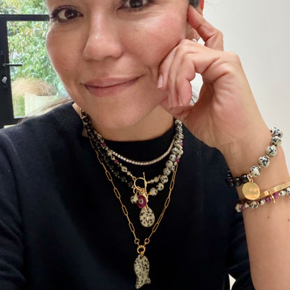 Ana-Maria Necklace - Dalmation Jasper and Black Tourmaline