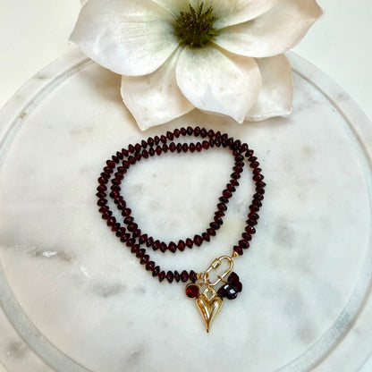 Garnet Charm Necklace - Rebirth, Passion & Protection