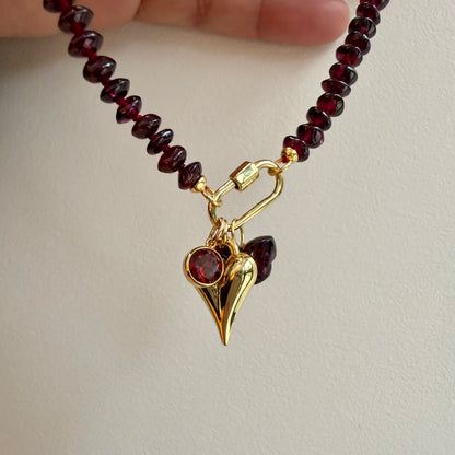 Garnet Charm Necklace - Rebirth, Passion & Protection