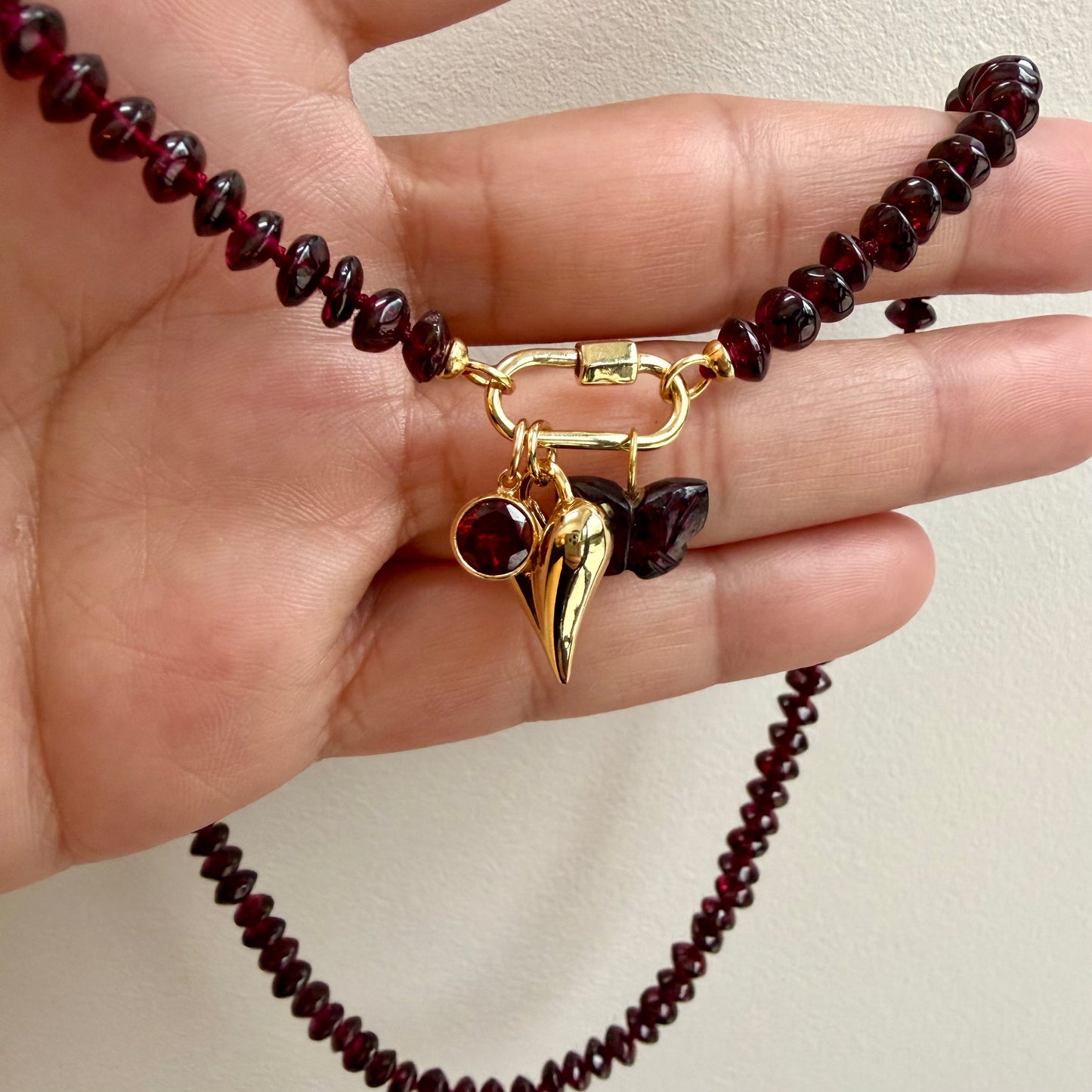 Garnet Charm Necklace - Rebirth, Passion & Protection