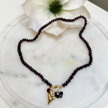 Garnet Charm Necklace - Rebirth, Passion & Protection