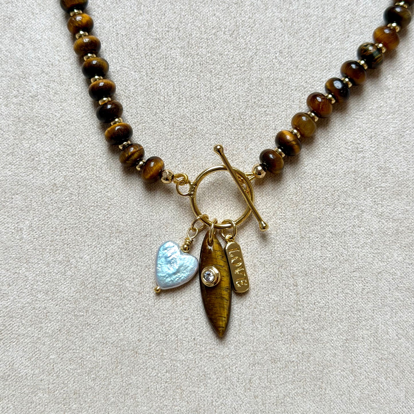 Tigers Eye Kelly Charm Necklace